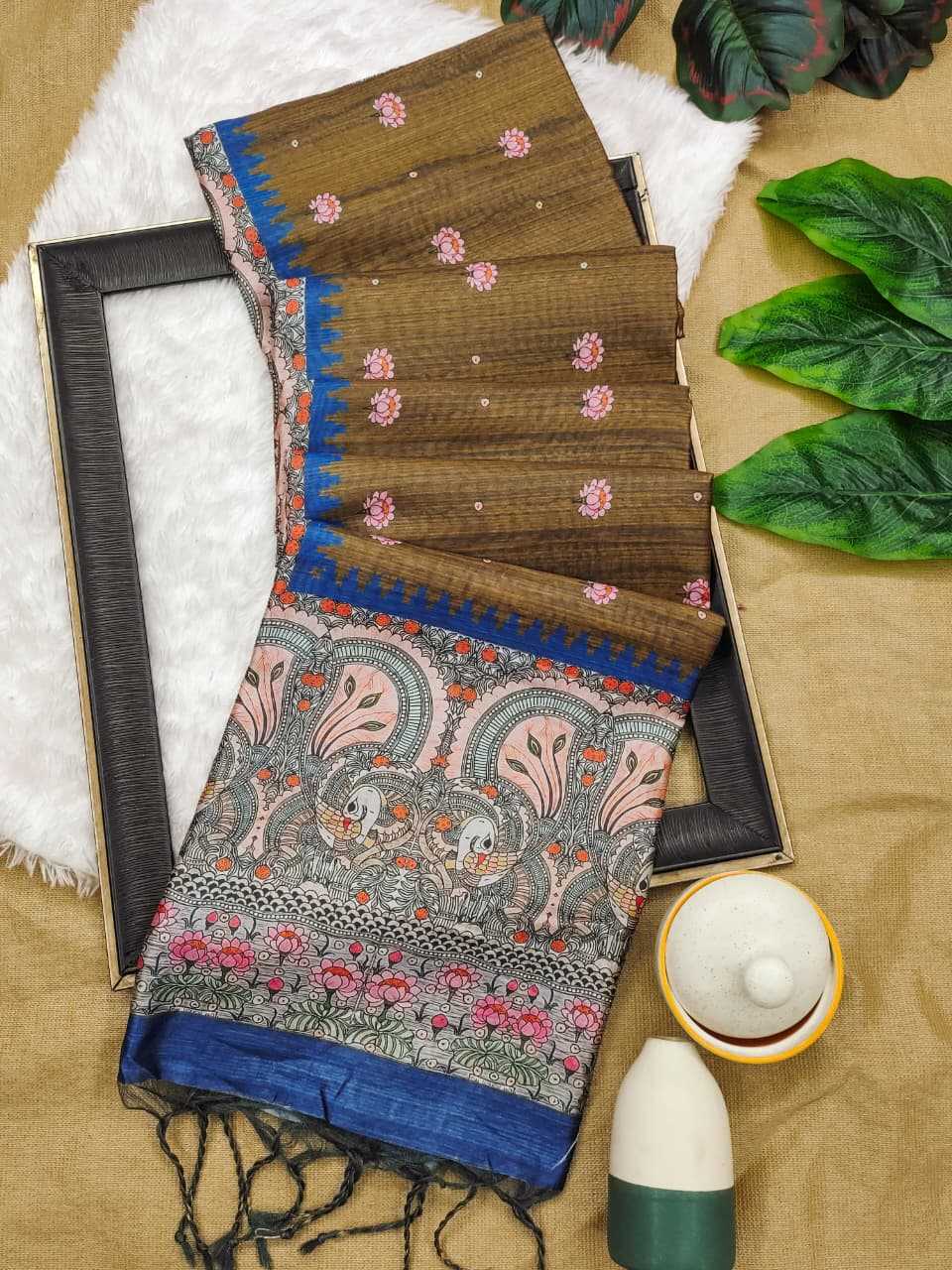 YNF Wholesale Tussar Silk Soft Silk Sarees KESH532 Yogita Lotus 2 | Surat Manufacturer