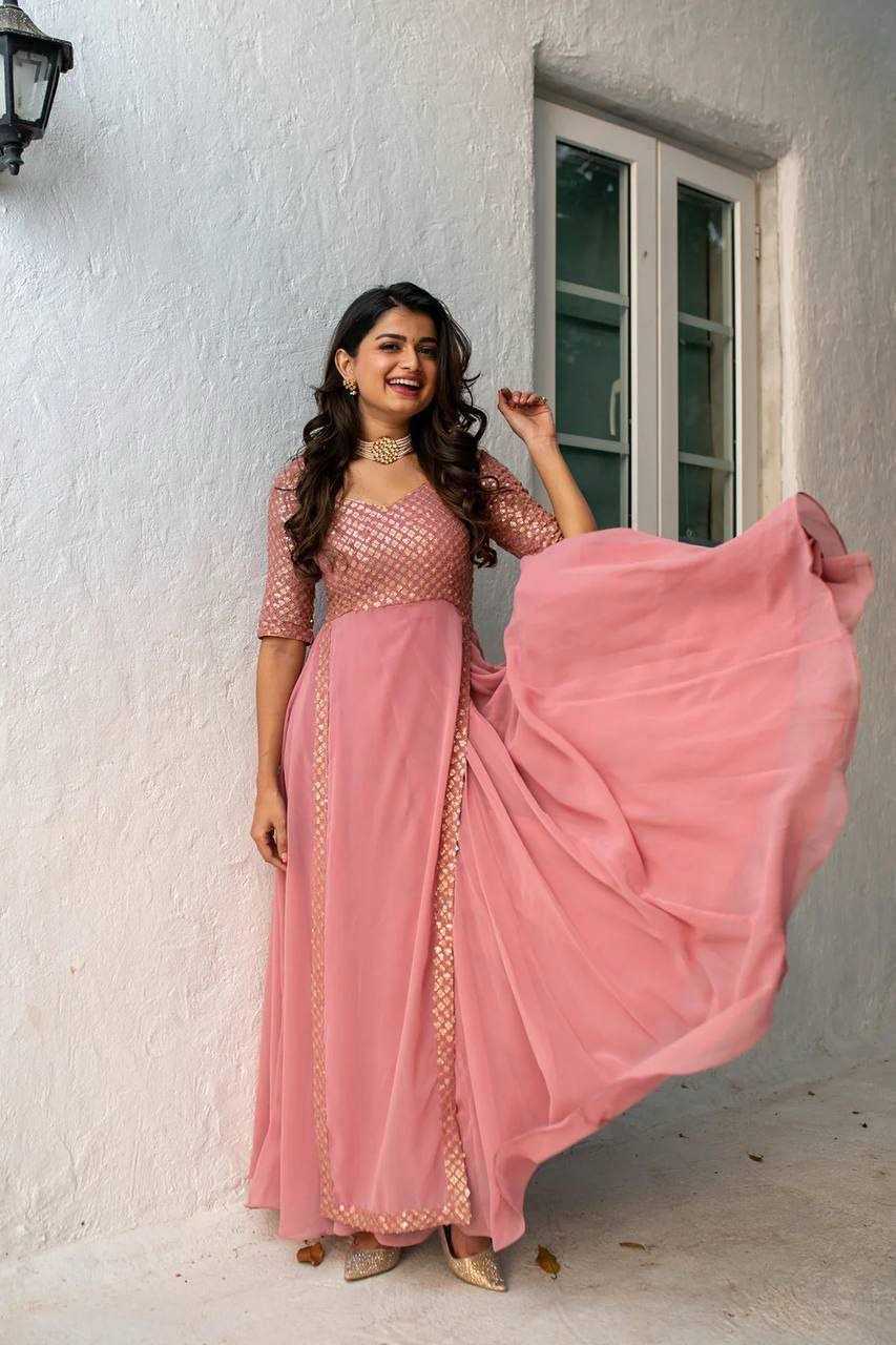 YNF Wholesale Faux Georgette Embroidery Gowns KESH599 Bhargavi | Surat Manufacturer