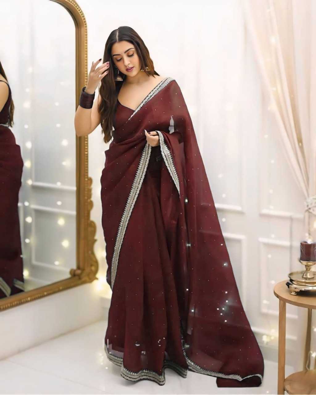 YNF Wholesale Organza Ready To Wear Sarees KESH606 385 | Surat Manufacturer