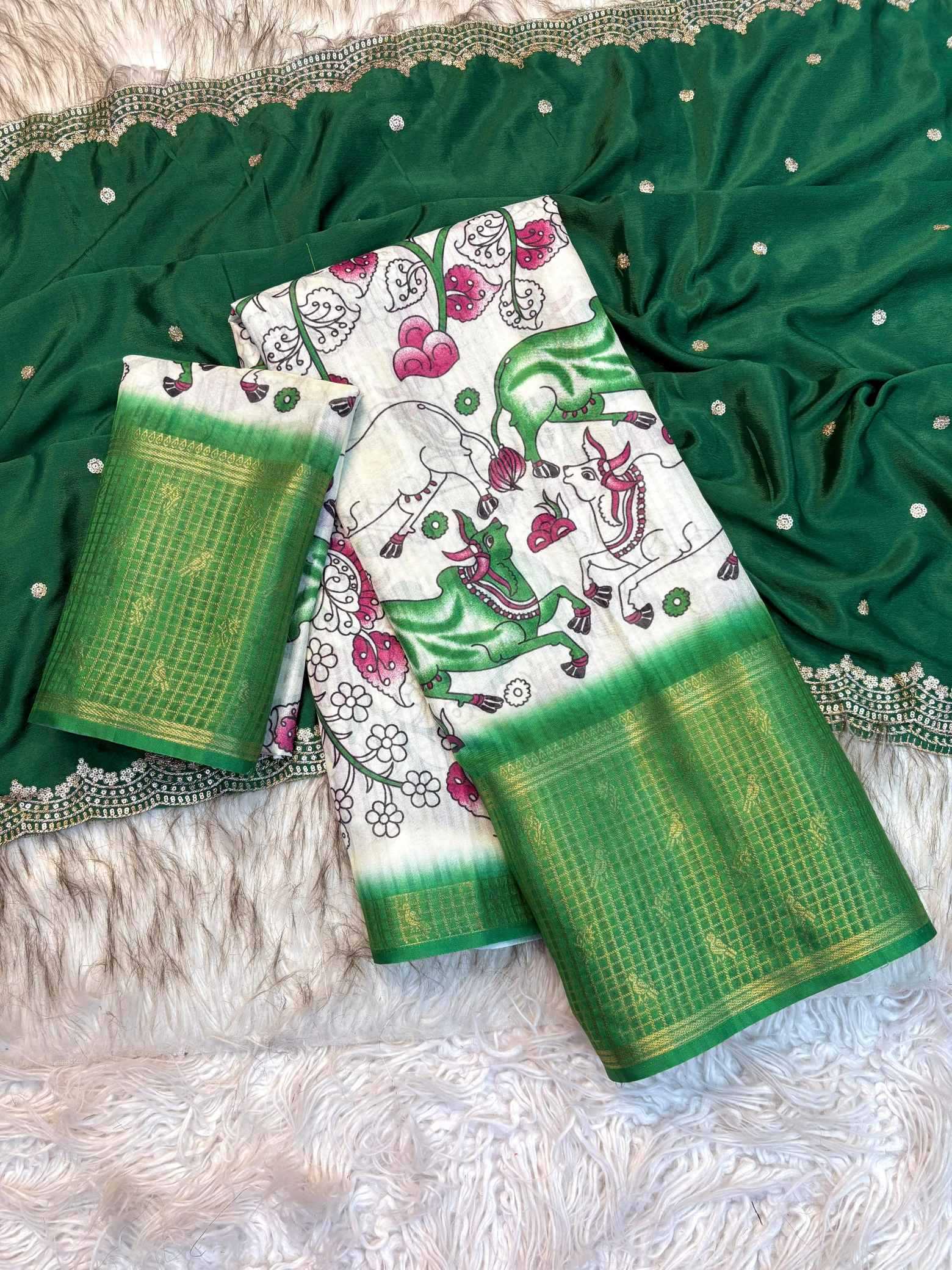 YNF Wholesale Tussar Silk Printed Sarees KESH637 Damayanti | Surat Manufacturer