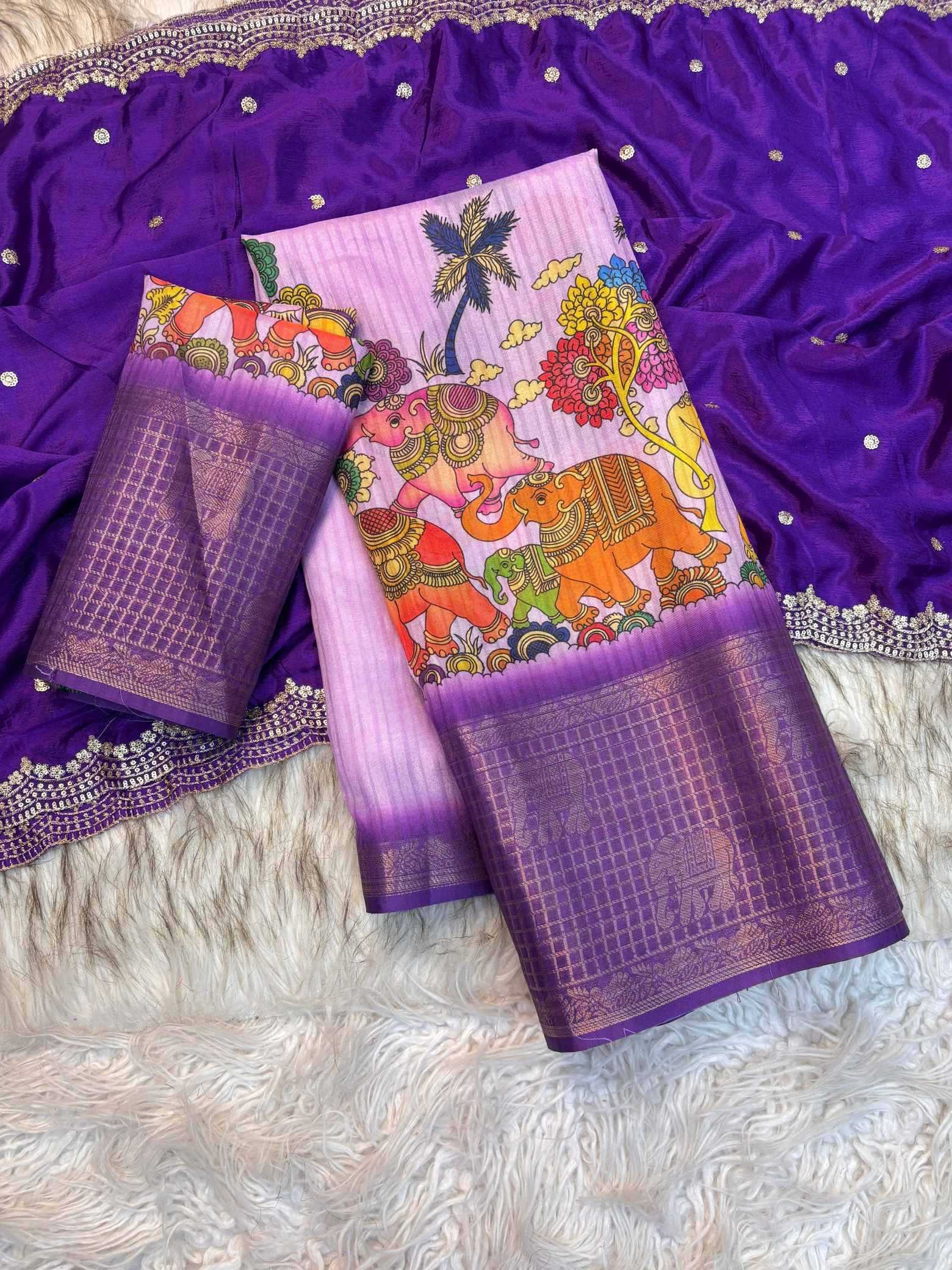 YNF Wholesale Tussar Silk Printed Sarees KESH637 Damayanti | Surat Manufacturer