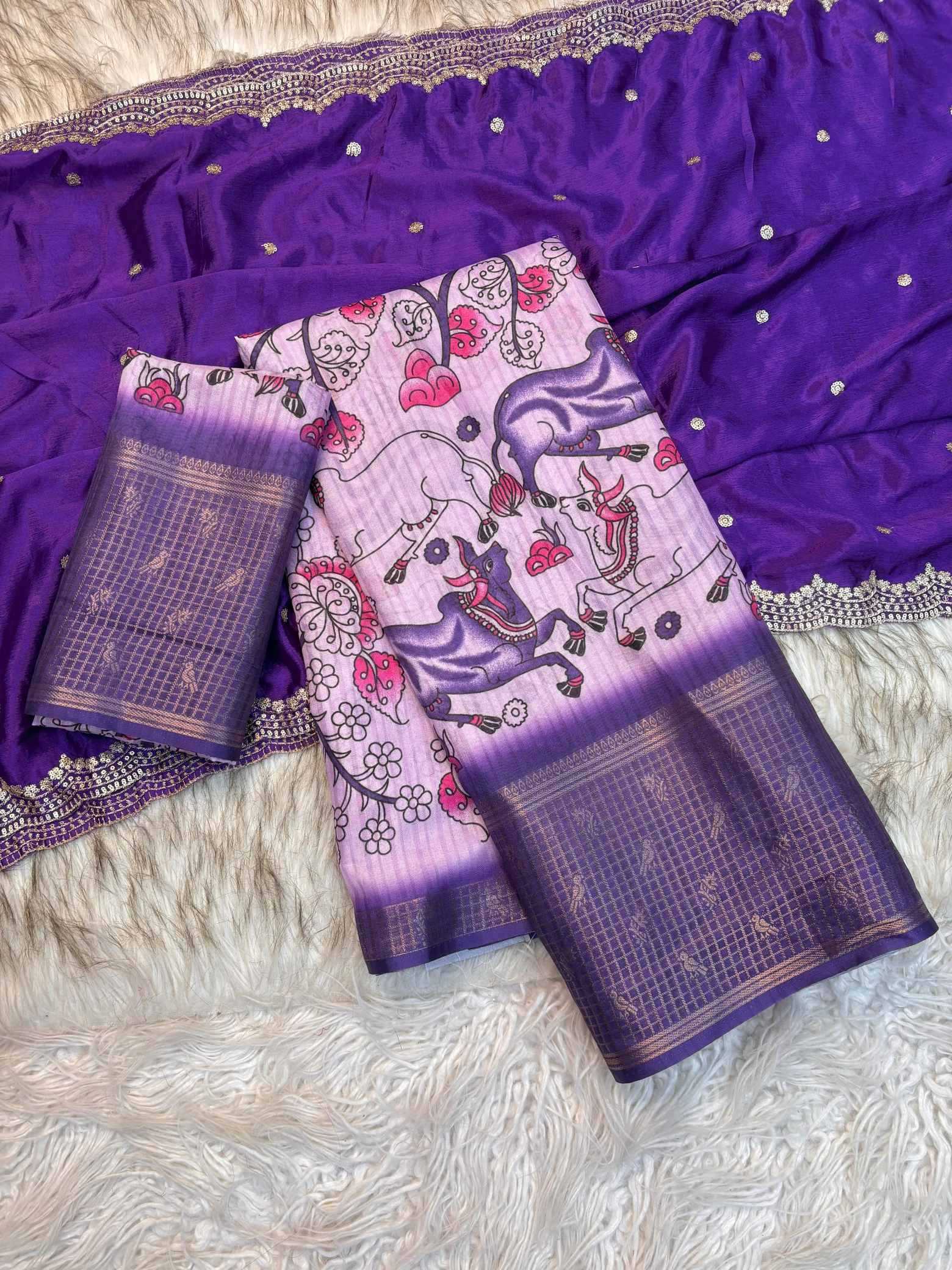 YNF Wholesale Tussar Silk Printed Sarees KESH637 Damayanti | Surat Manufacturer