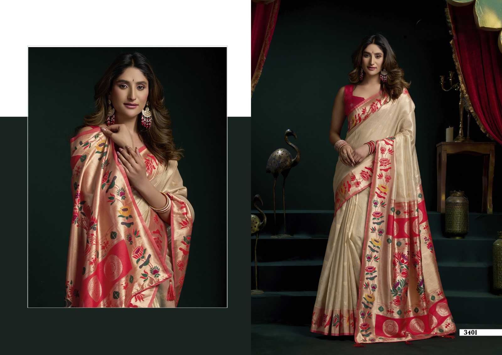 YNF Wholesale Tissue Designer Sarees KESH744 GOBUNI SEERAT | Surat Manufacturer