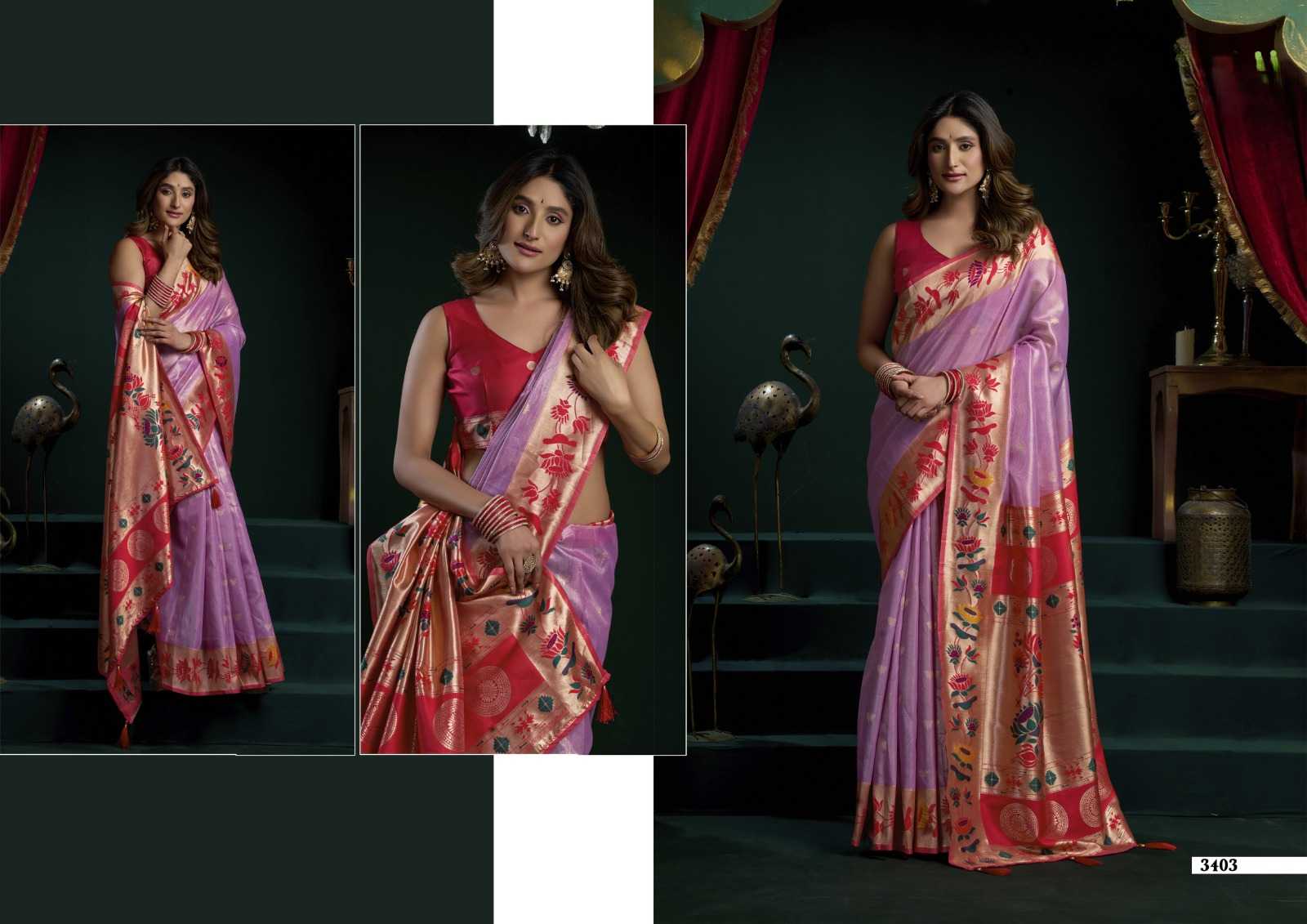 YNF Wholesale Tissue Designer Sarees KESH744 GOBUNI SEERAT | Surat Manufacturer