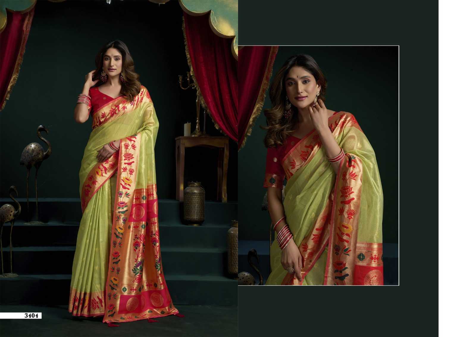 YNF Wholesale Tissue Designer Sarees KESH744 GOBUNI SEERAT | Surat Manufacturer