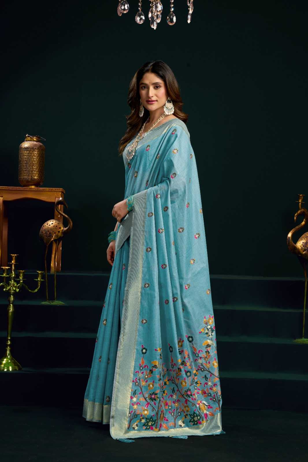 YNF Wholesale Cotton Fancy Sarees KESH744 GOBUNI SIYA | Surat Manufacturer