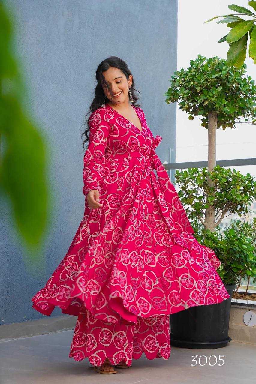 YNF Wholesale Heavy Rayon Printed Gowns KESH744 VYOMA V-3 | Surat Manufacturer
