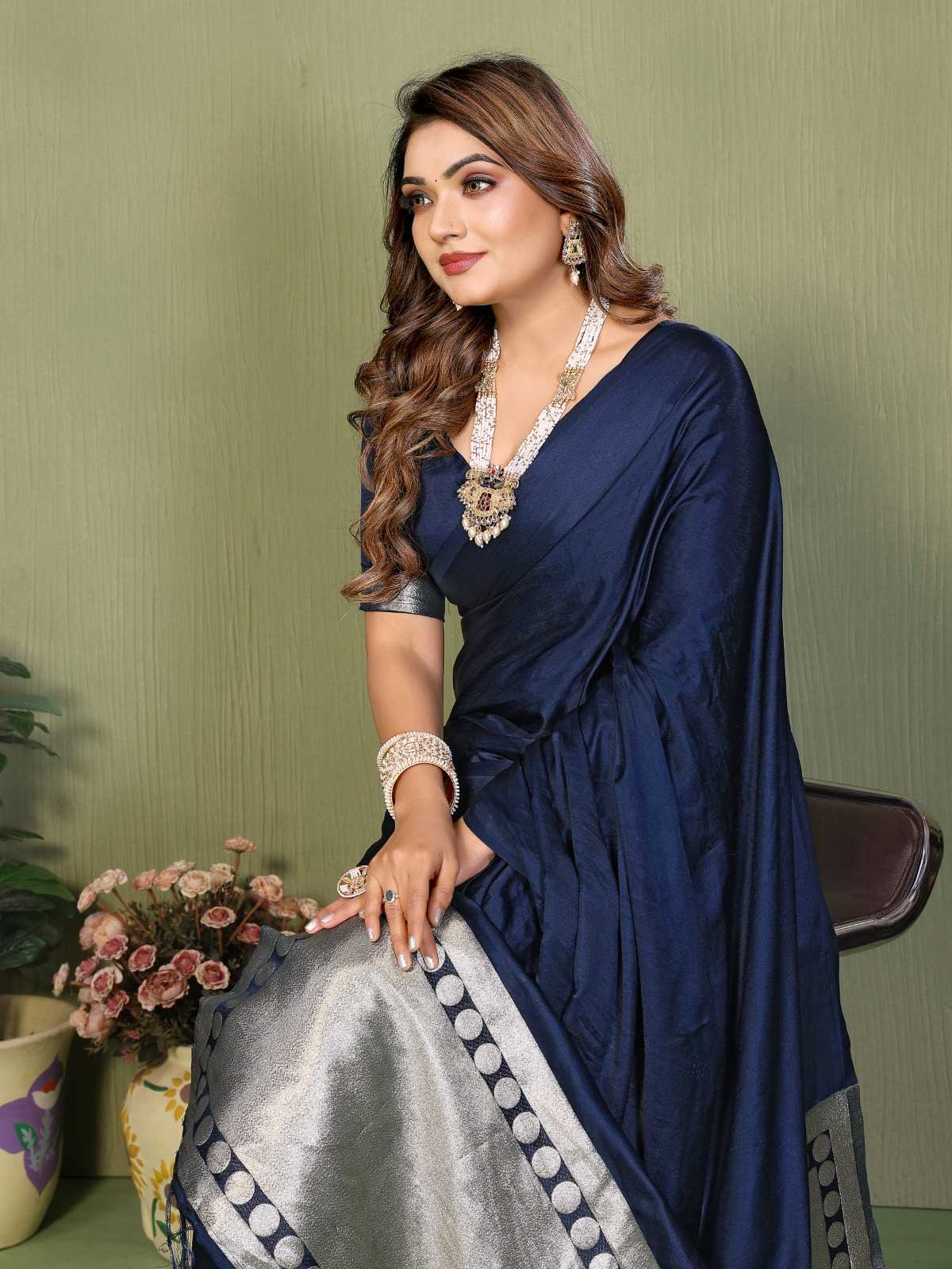 YNF Wholesale Satin Silk Zari Border Sarees KESH753 SWARGINI | Surat Manufacturer
