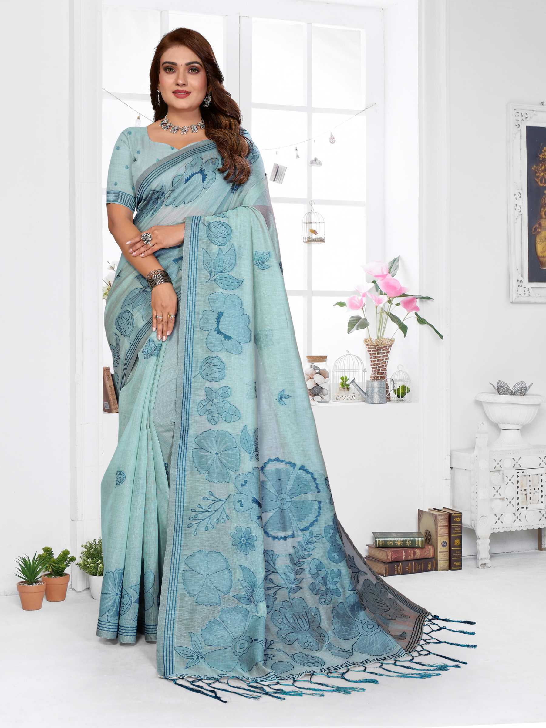 YNF Wholesale Cotton Jacquard Saree RIN144 Juhi | Surat Manufacturer