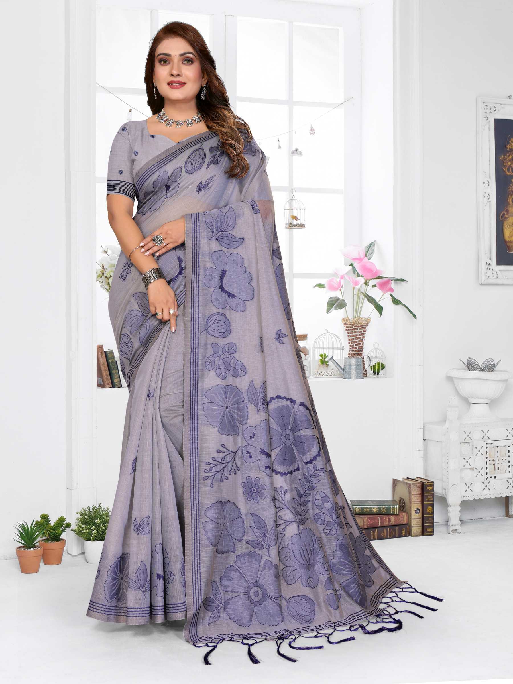 YNF Wholesale Cotton Jacquard Saree RIN144 Juhi | Surat Manufacturer