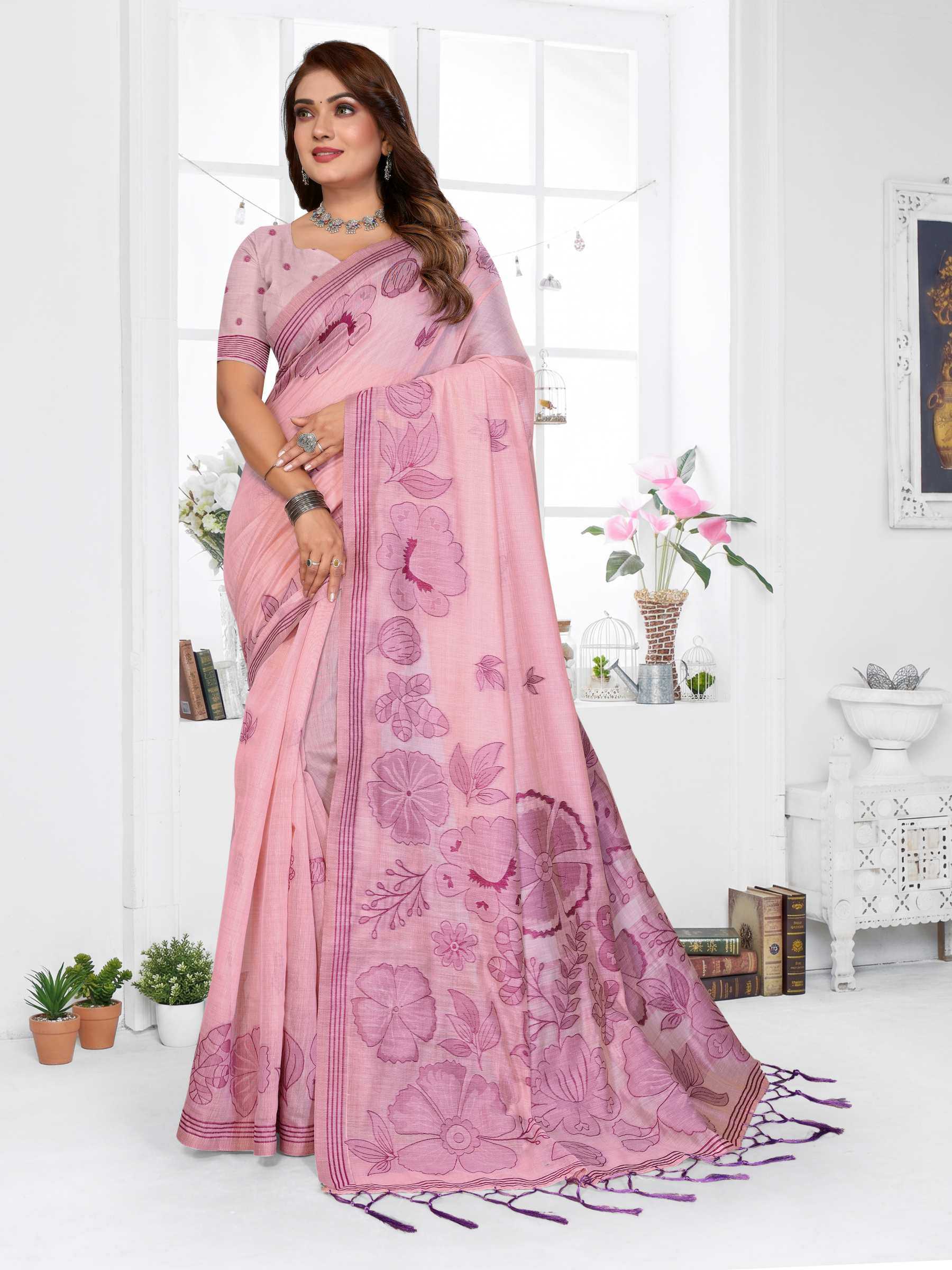YNF Wholesale Cotton Jacquard Saree RIN144 Juhi | Surat Manufacturer