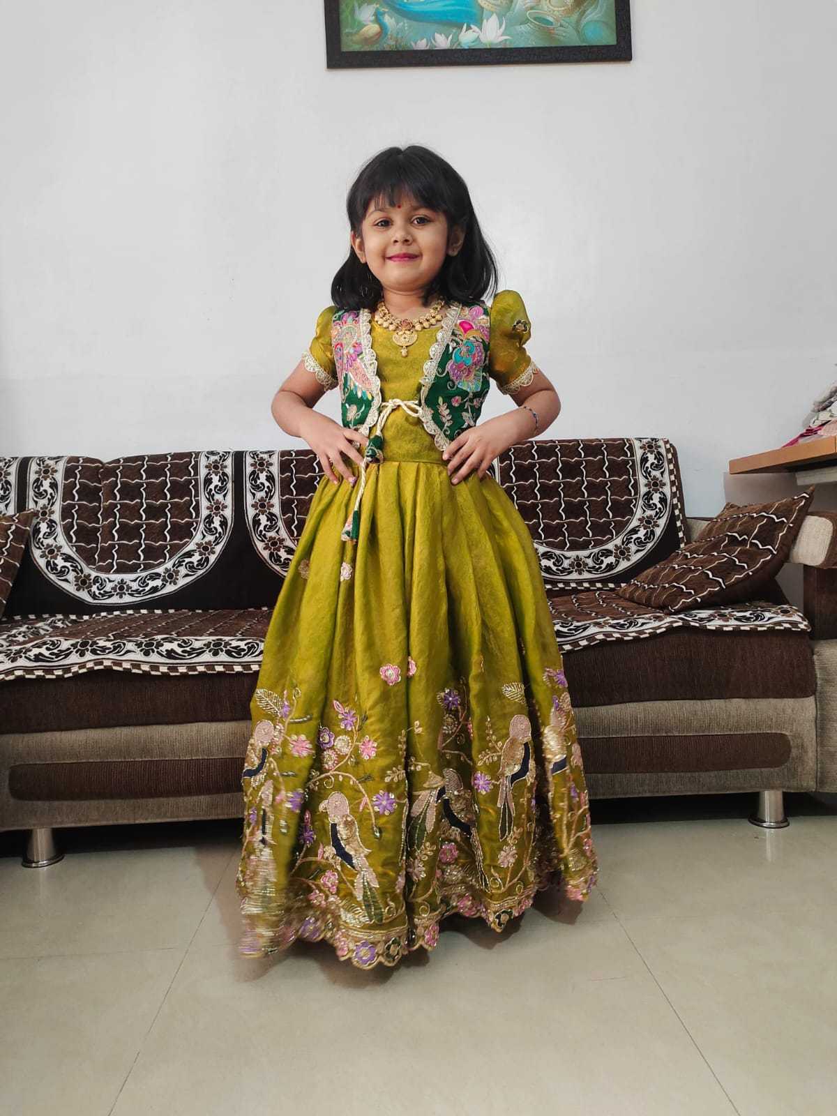 YNF Wholesale Space Silk Kids Gown RIN161 FLAIR | Surat Manufacturer