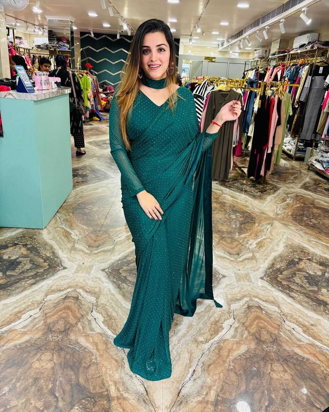 YNF Wholesale Faux Georgette Designer Sarees RIN214 118 | Surat Manufacturer