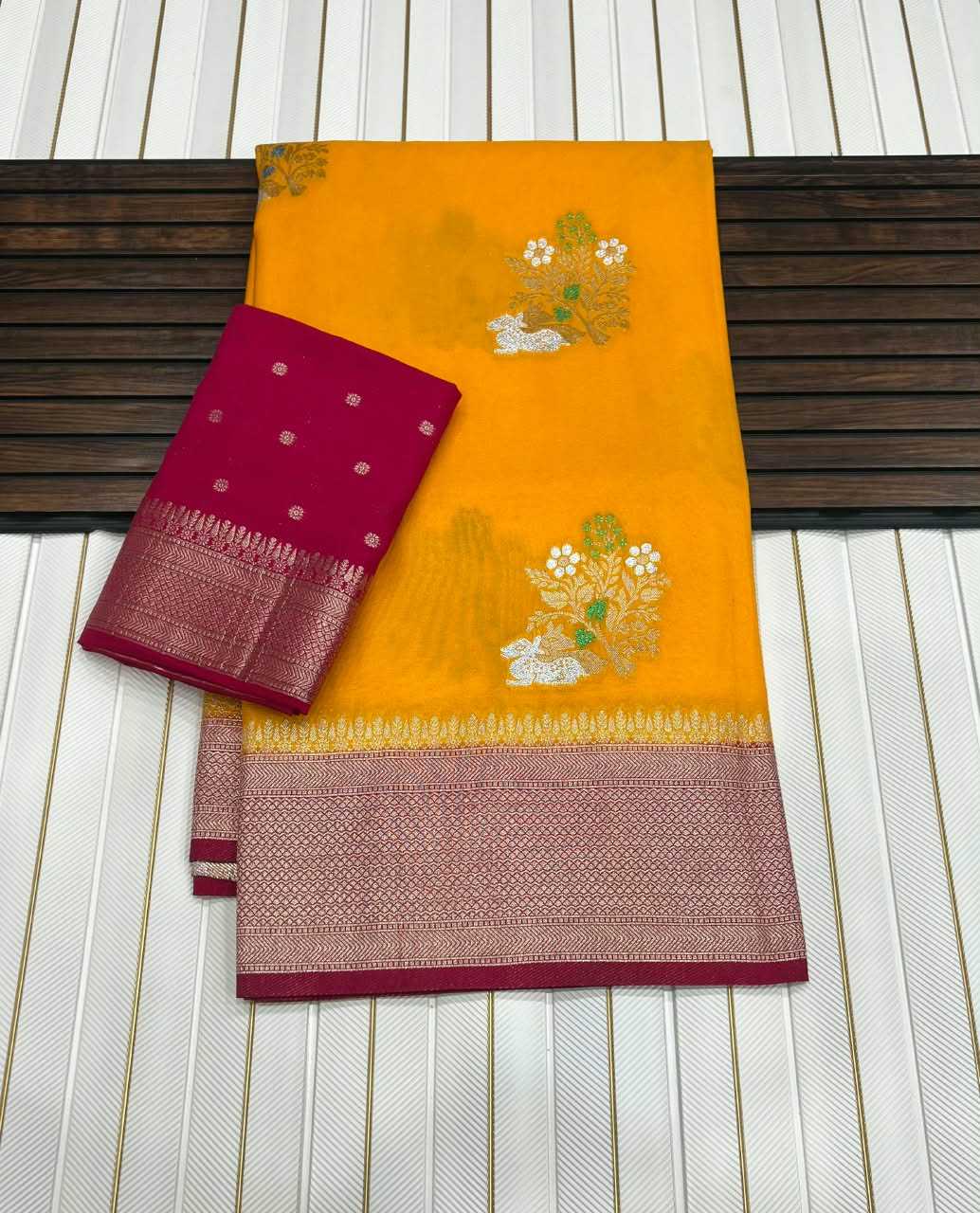 YNF Wholesale Georgette Designer Sarees RIN225 981 | Surat Manufacturer