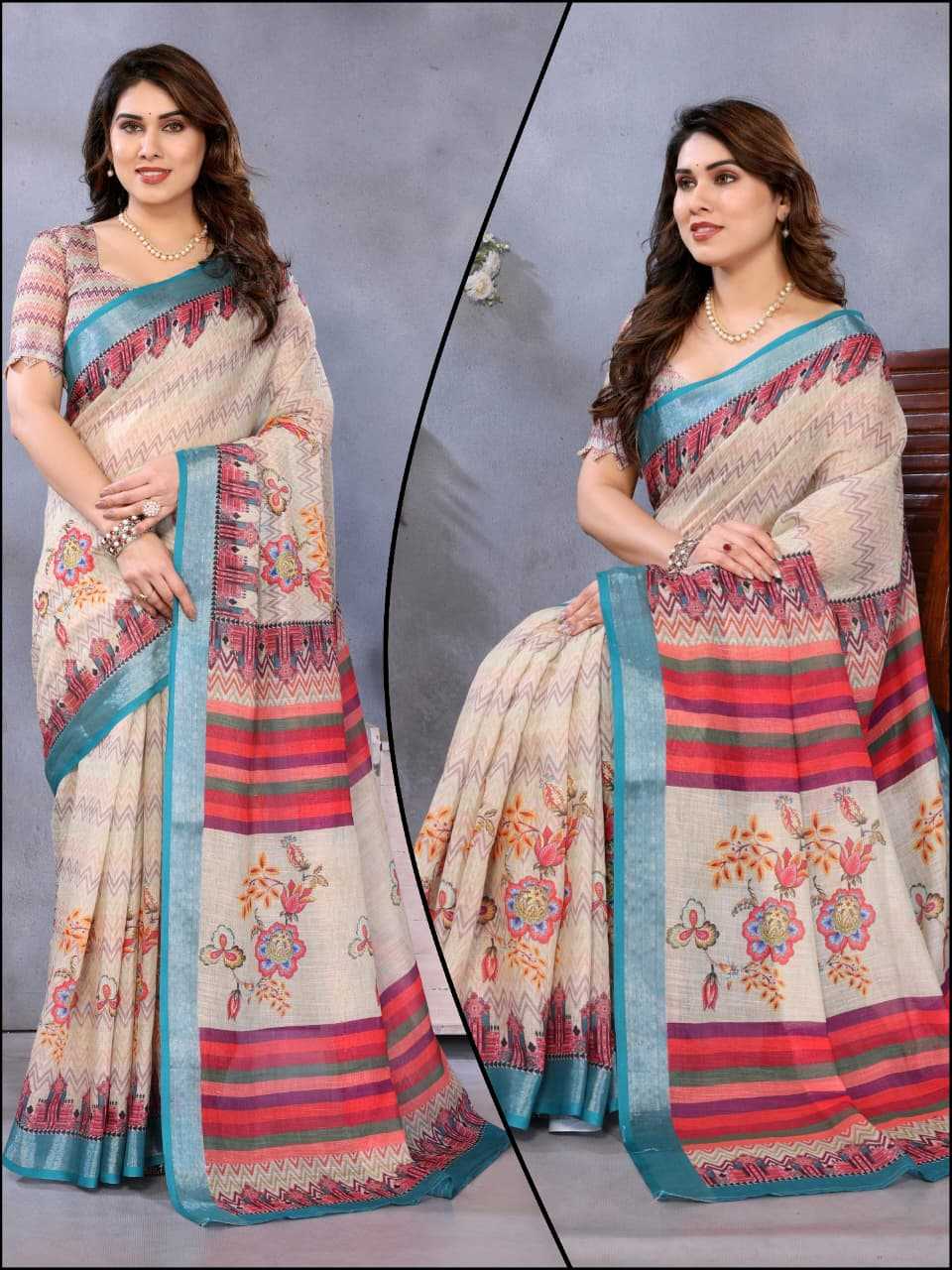 YNF Wholesale Cotton Printed Sarees RIN231 01 | Surat Manufacturer
