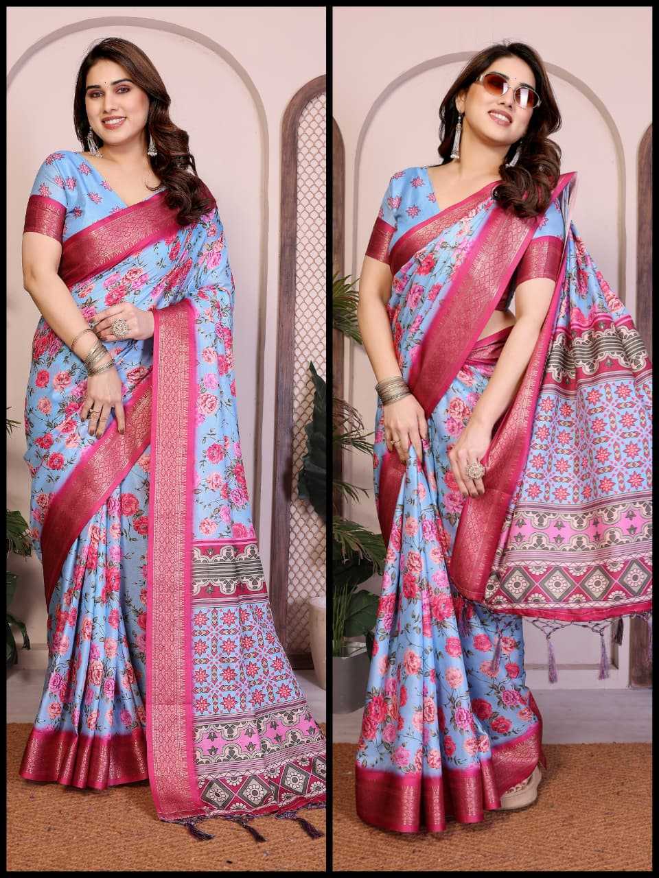 YNF Wholesale Cotton Fancy Sarees RIN231 FLORAL | Surat Manufacturer