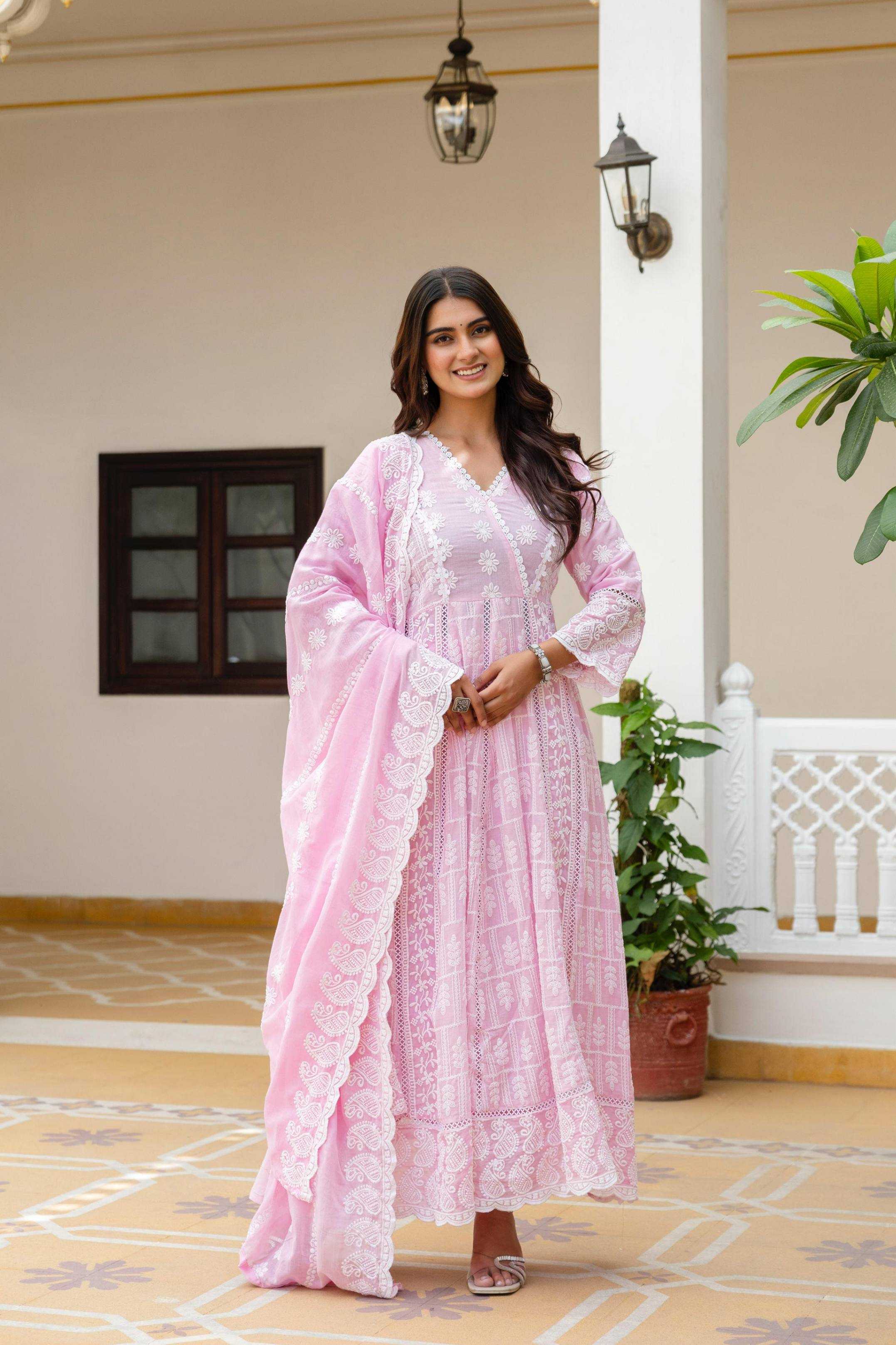 YNF Wholesale Muslin Cotton Wedding Gown  | Surat Manufacturer