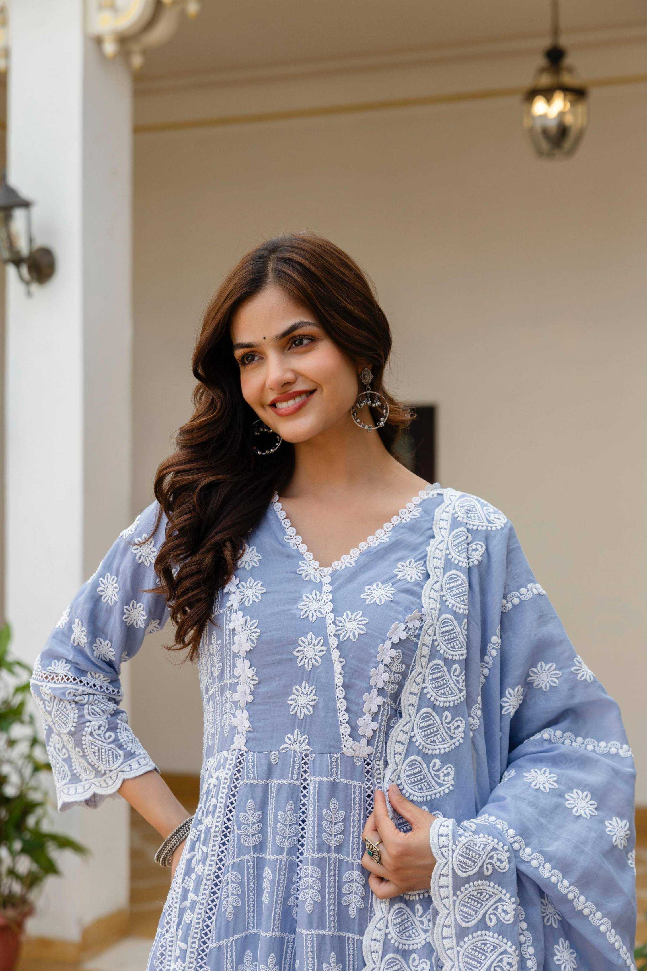 YNF Wholesale Muslin Cotton Wedding Gown  | Surat Manufacturer