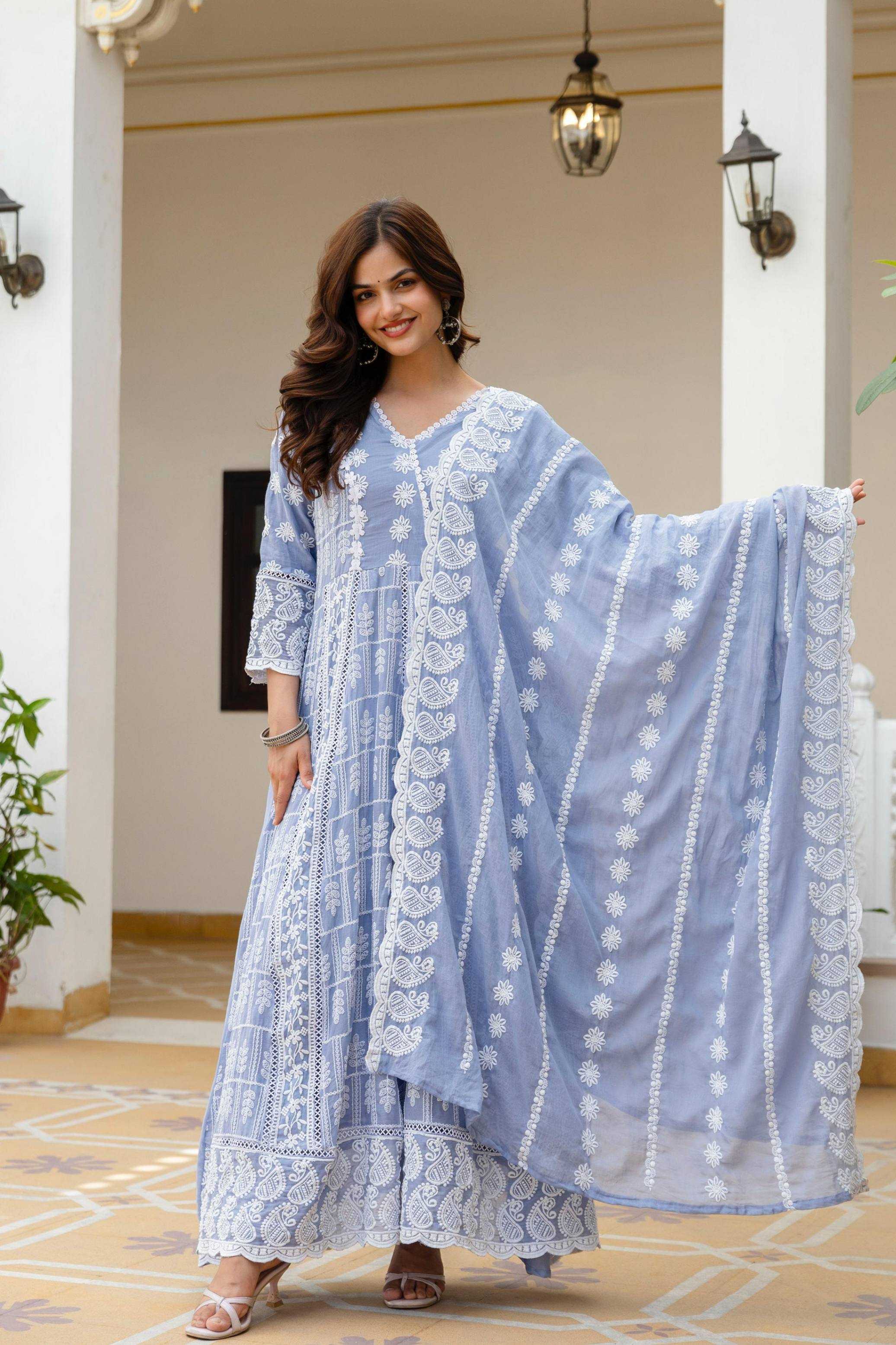 YNF Wholesale Muslin Cotton Wedding Gown  | Surat Manufacturer
