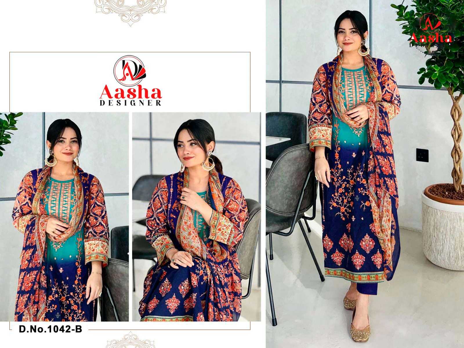 YNF Wholesale Cotton Unstitched Suits KESH586 AASHA HARSHA 1042 | Surat Manufacturer