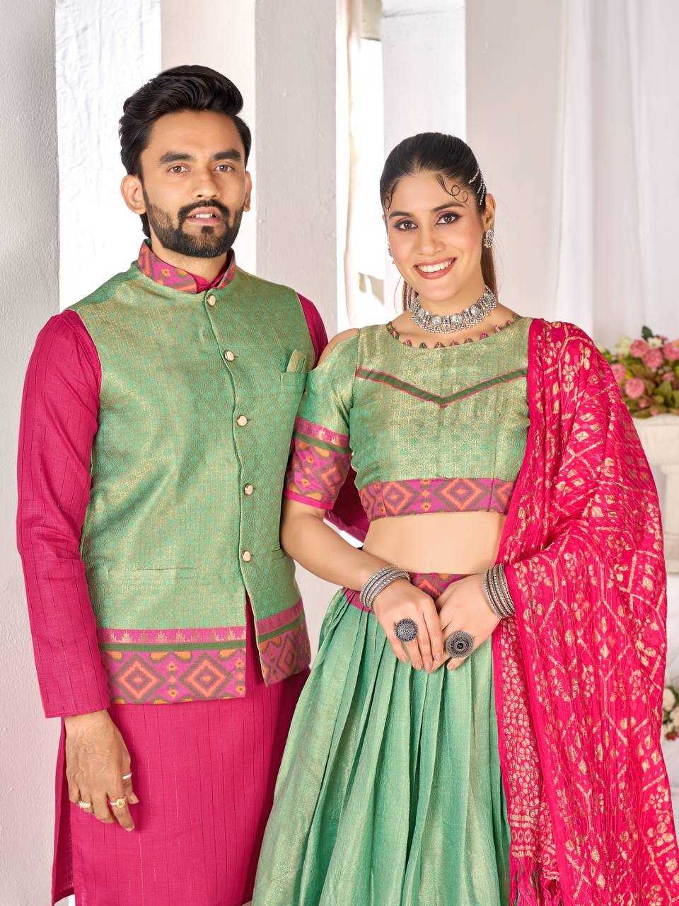 YNF Wholesale Cotton Couple Matching Ethnic Outfits KESH620 Shriwalli | Surat Manufacturer