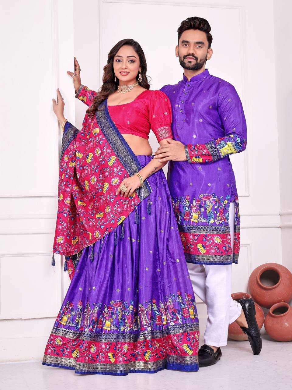 YNF Wholesale Dola Silk Couple Matching Ethnic Outfits KESH620 SWEET HEART-2 | Surat Manufacturer