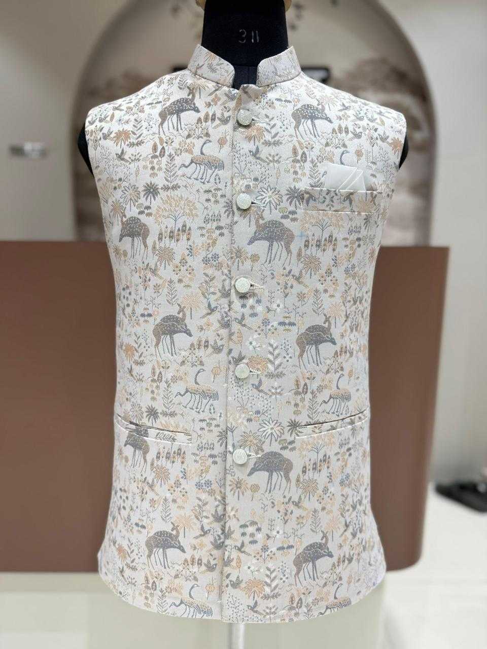 YNF Wholesale Jacquard Nehru Jacket KESH629 DEER | Surat Manufacturer