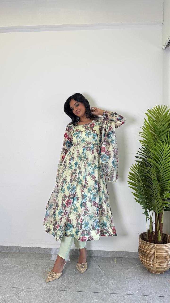 YNF Wholesale Organza Printed Gowns KESH617 1004 | Surat Manufacturer