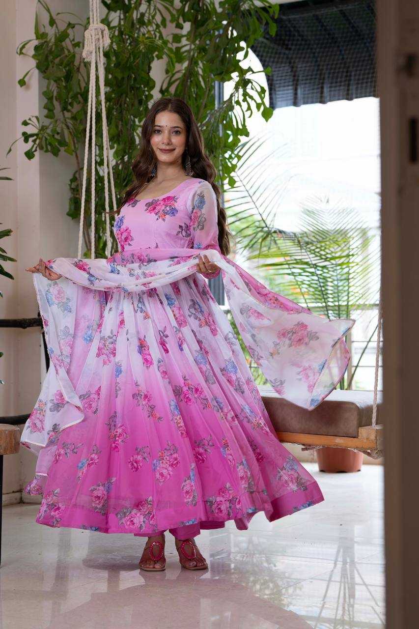 YNF Wholesale Organza Printed Gowns KESH617 17 | Surat Manufacturer