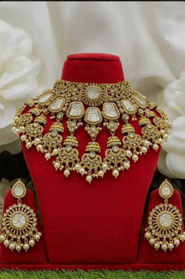 YNF Wholesale Brass Designer Crystal Necklaces KESH494 | Surat Manufacturer