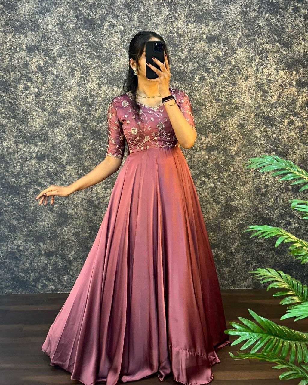 YNF Wholesale Chiffon Embroidery Gowns KESH608 SAGUN | Surat Manufacturer