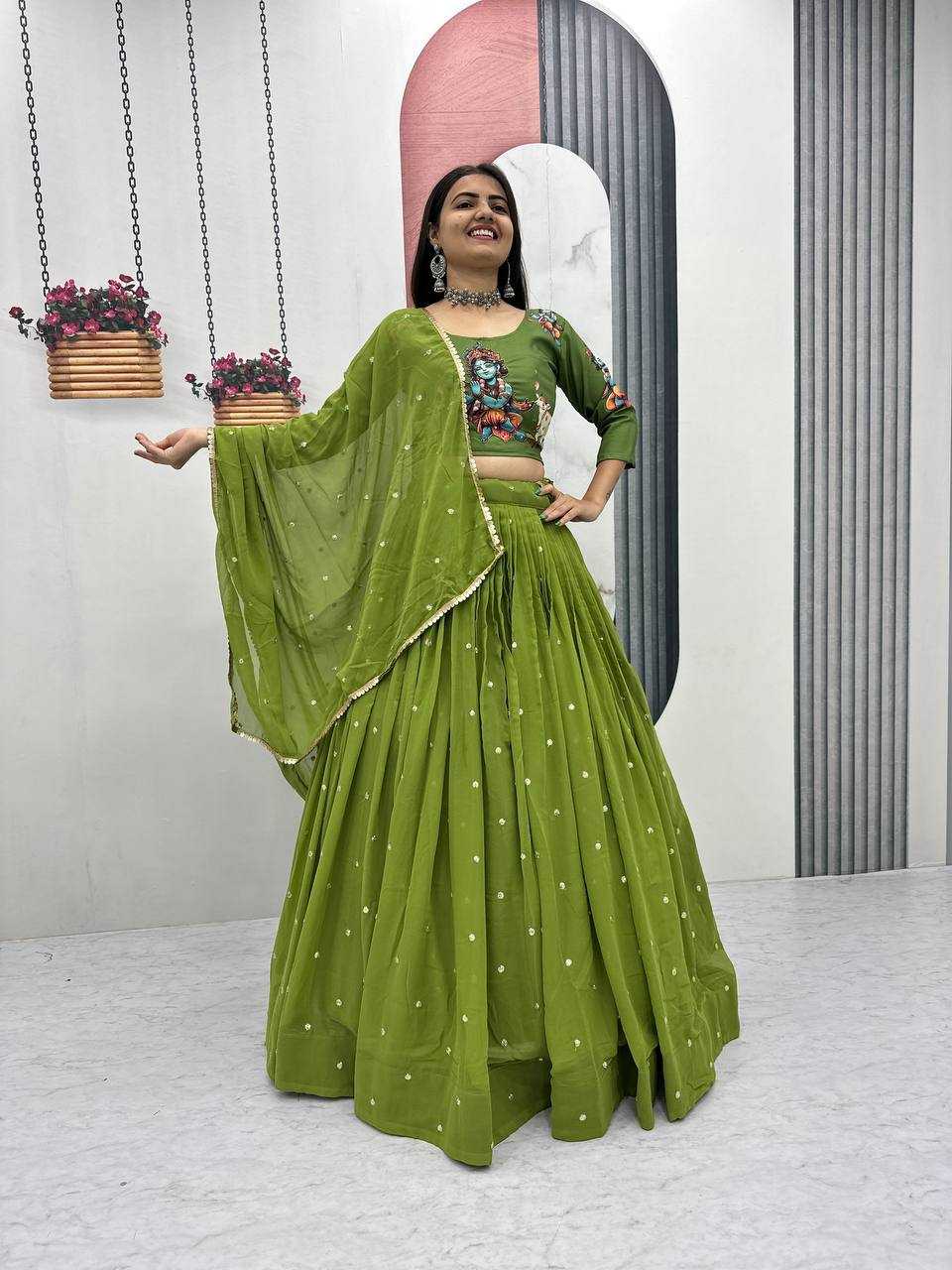YNF Wholesale Faux Georgette Kalamkari Lehenga KESH496 541 | Surat Manufacturer