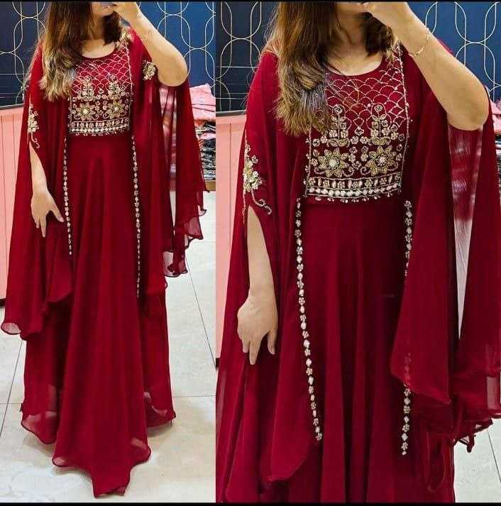 YNF Wholesale Georgette Embroidery Gowns KESH554 1140 | Surat Manufacturer