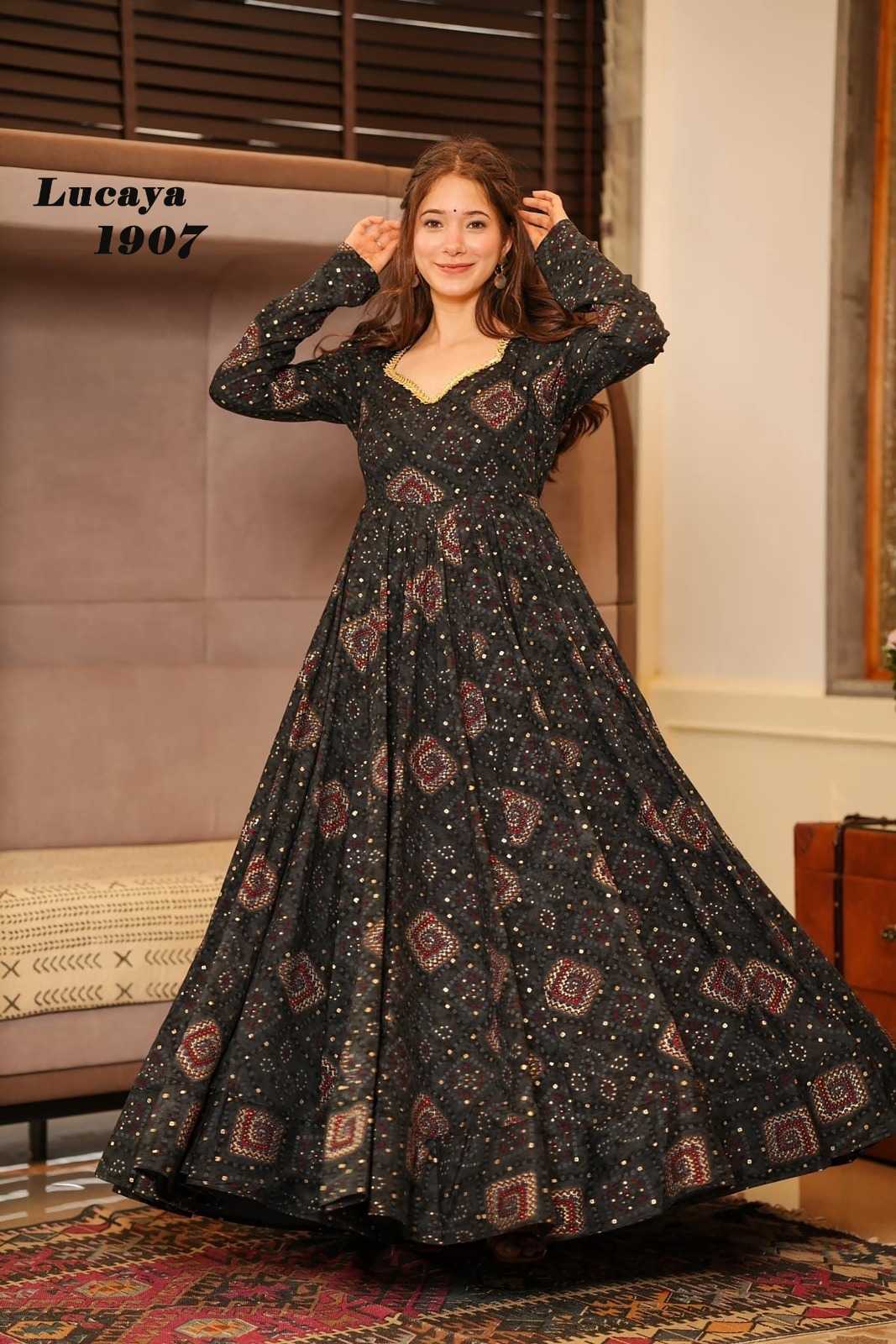 YNF Wholesale Heavy Rayon Fancy Gowns KESH530 LUCAYA VOL-19 1901 | Surat Manufacturer