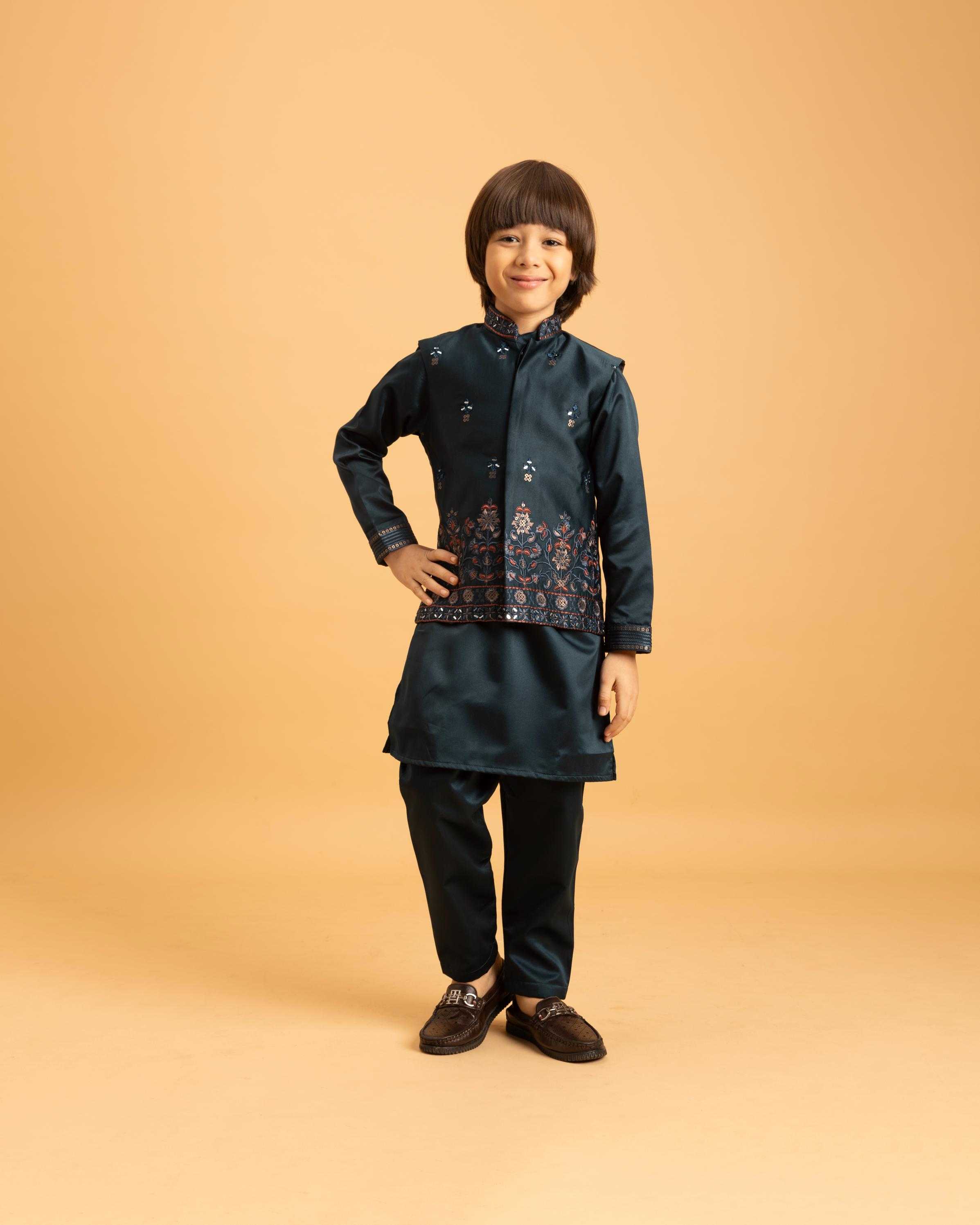 YNF Wholesale Satin Boys Kurta Pyjama RIN202 ETHNI KIDZ 91021 | Surat Manufacturer