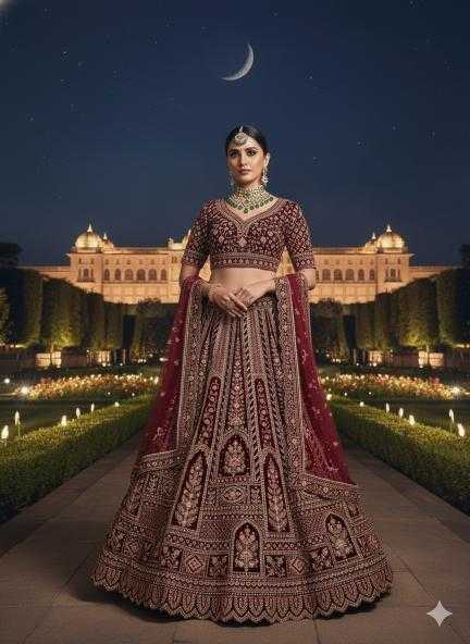 YNF Wholesale Velvet Wedding Lehenga KESH639 001 | Surat Manufacturer