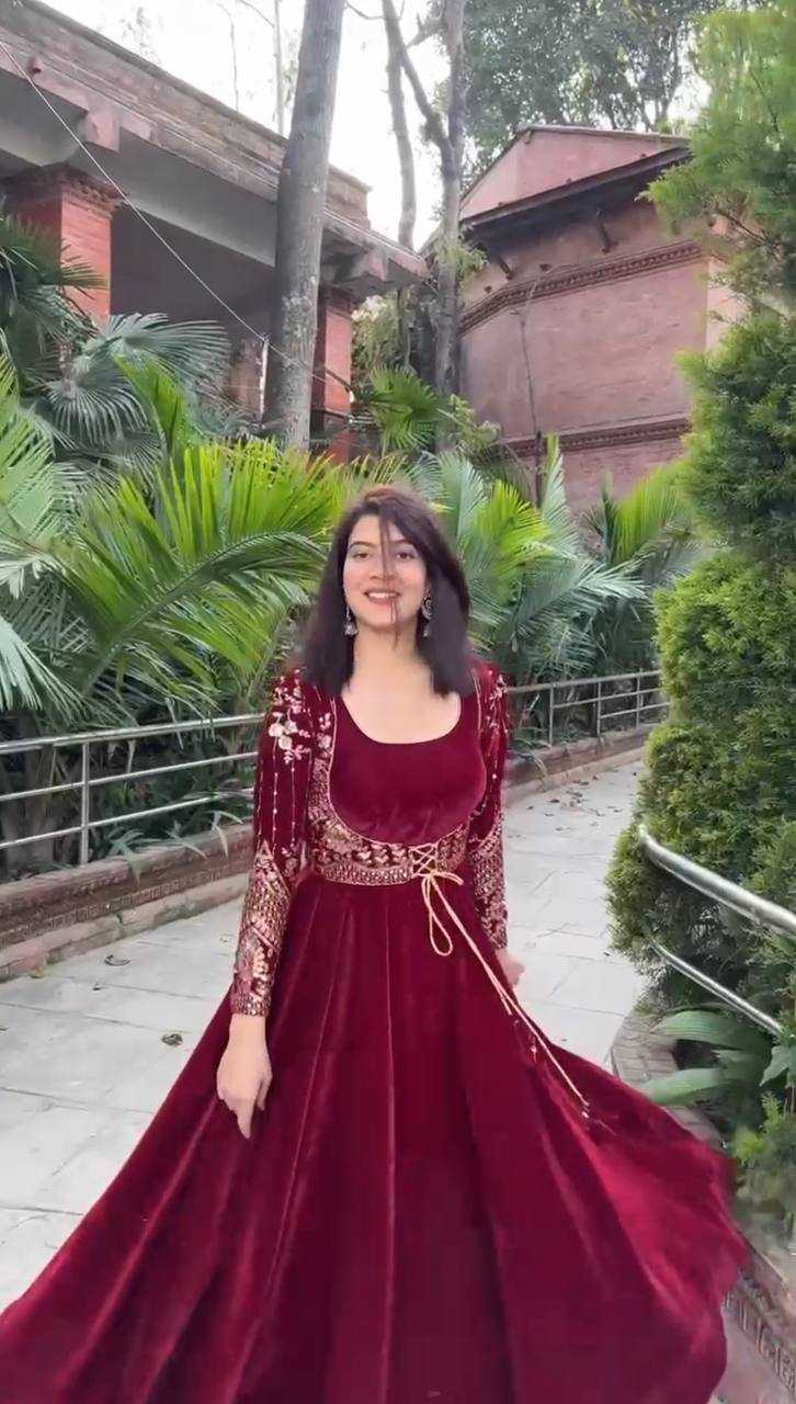 YNF Wholesale Velvet Long Gowns RIN162 5640 | Surat Manufacturer