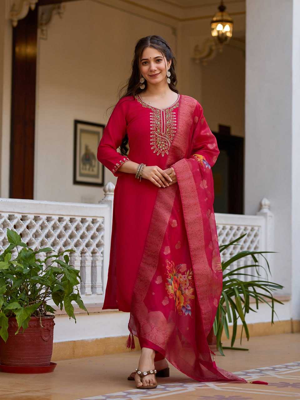 YNF Wholesale Viscose Chanderi Fancy Kurti KESH595 23 | Surat Manufacturer