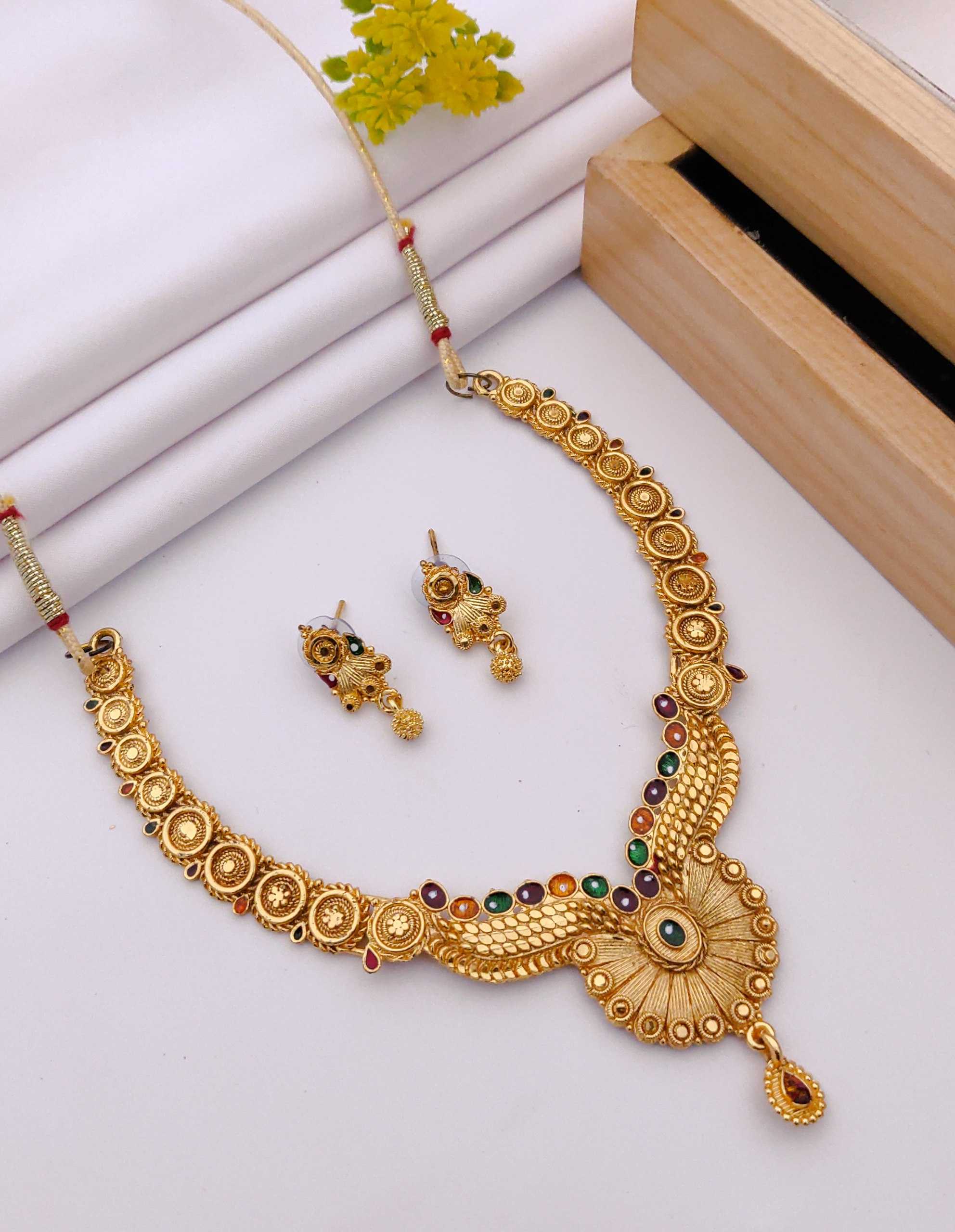 YNF Wholesale Brass Stone Studded Jewelry KESH191 2 | Surat Manufacturer