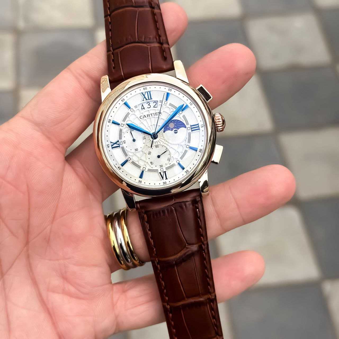 YNF Wholesale Brass Mens Fashion Watches KESH595 Cartier Chronograph | Surat Manufacturer