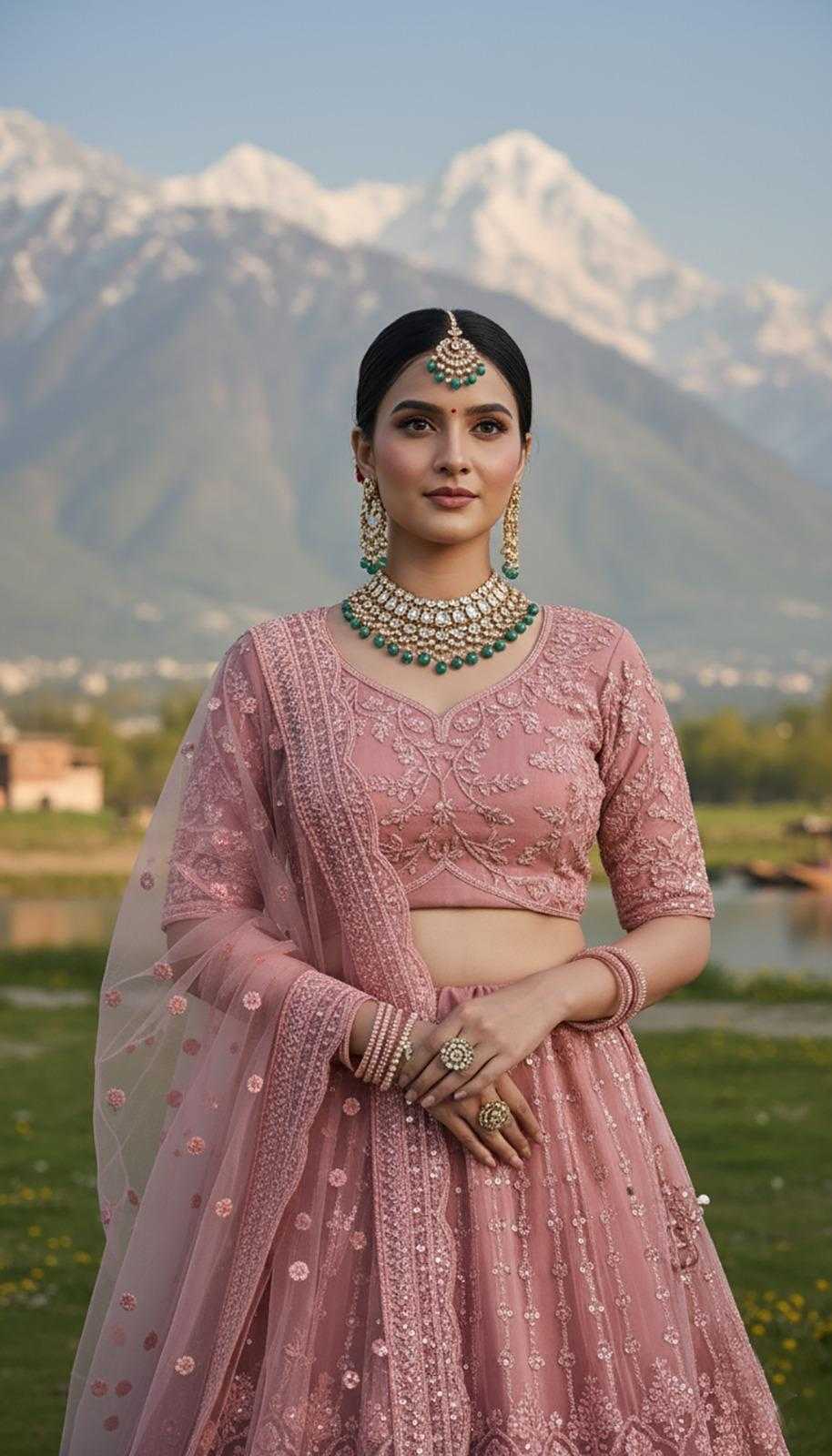 YNF Wholesale Butterfly Net Wedding Lehenga KESH481 JARKAN | Surat Manufacturer