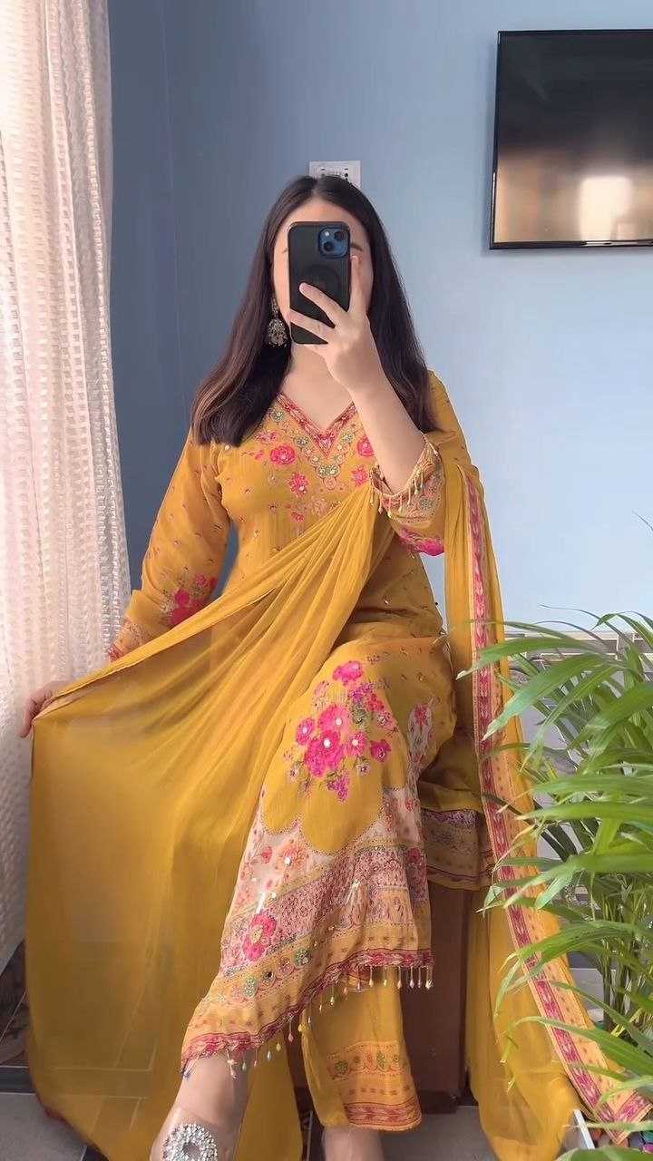 YNF Wholesale Chinon Ladies Suits KESH625 vibrant | Surat Manufacturer