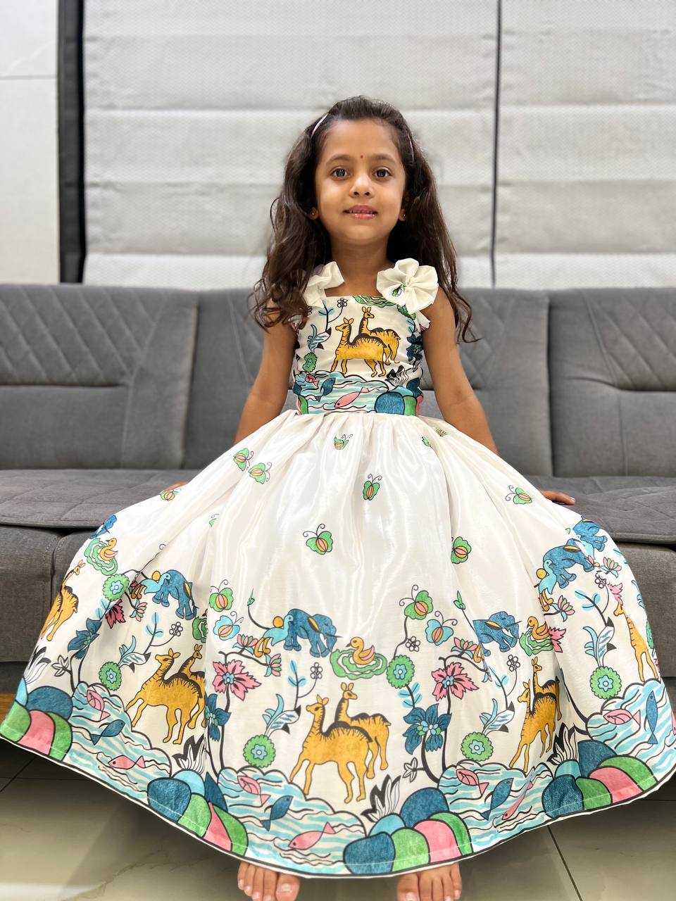 YNF Wholesale Chinon Kids Gown KESH642 046 | Surat Manufacturer
