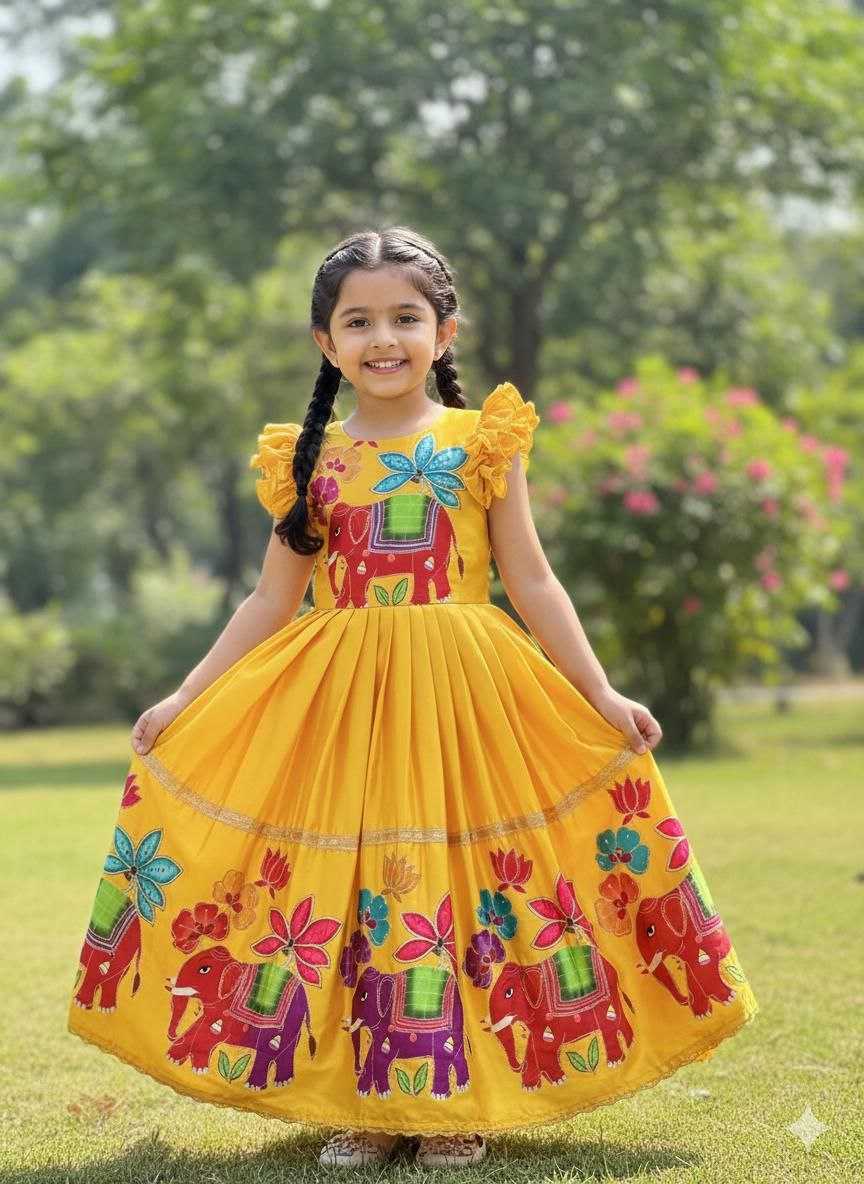 YNF Wholesale Chinon Silk Kids Gown KESH167 KIMI | Surat Manufacturer
