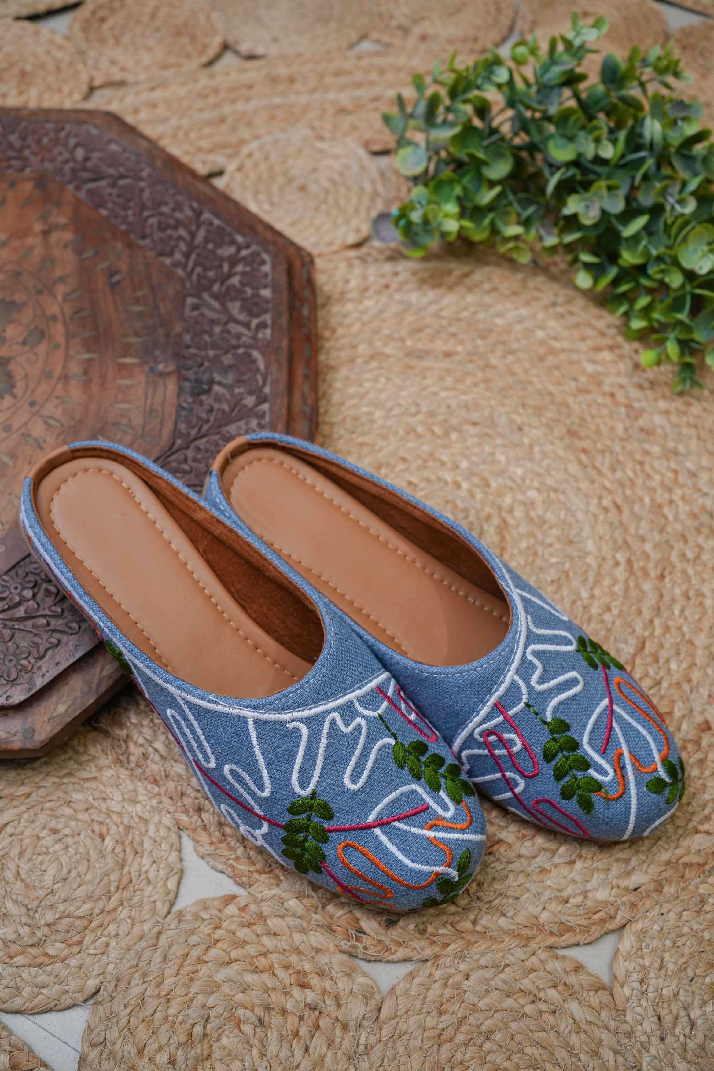 YNF Wholesale Cotton Designer Juttis KESH641 Denim jutti - COTTON | Surat Manufacturer