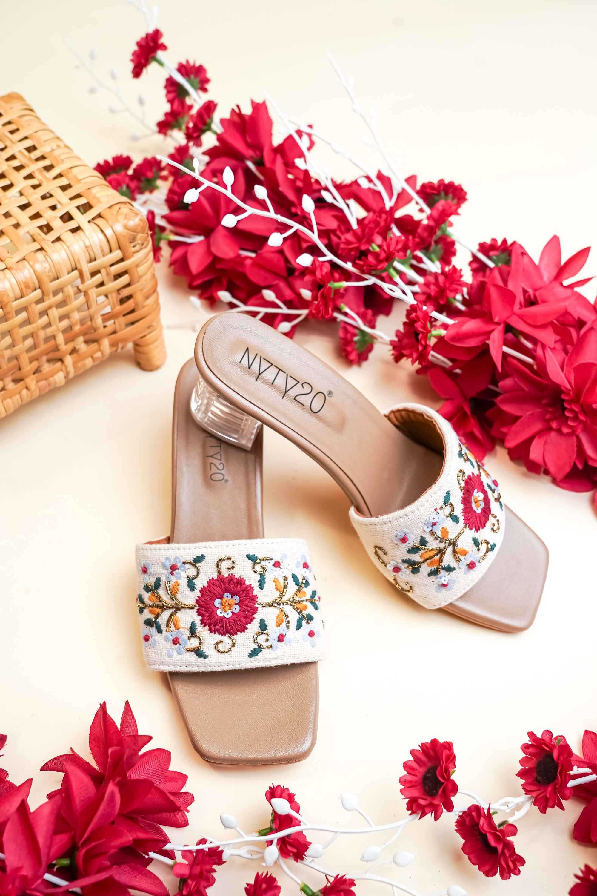 YNF Wholesale Cotton Handcrafted Designer Footwear KESH641 Red flower hill- COTTON | Surat Manufacturer