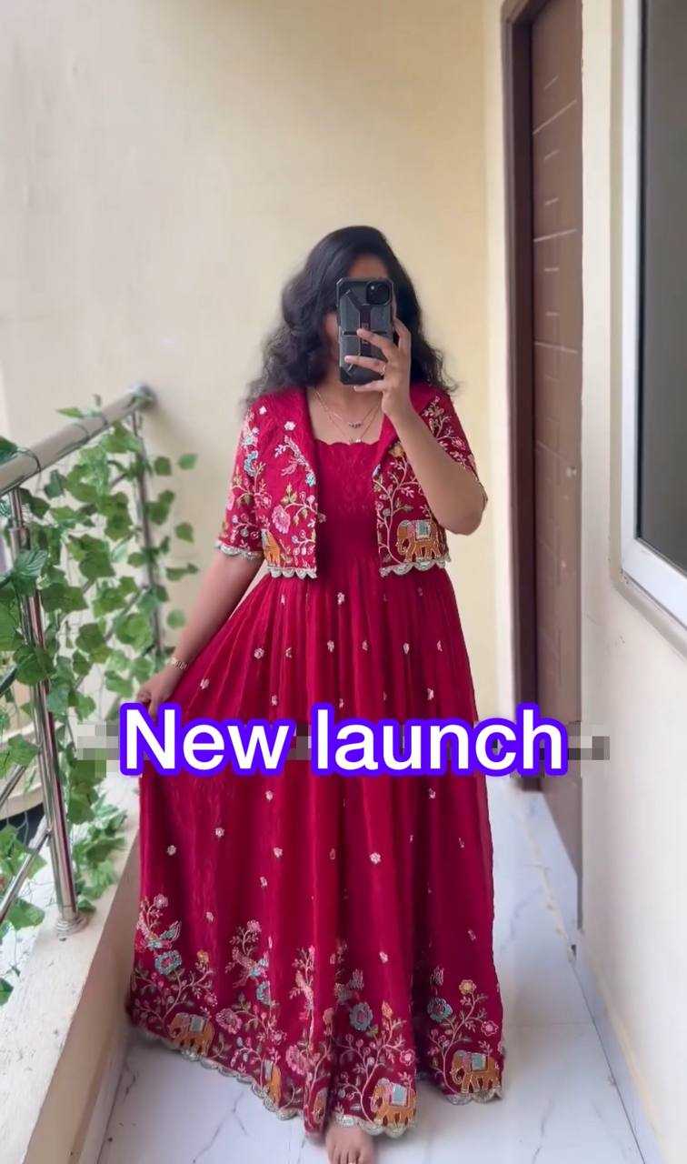 YNF Wholesale Crepe Silk Embroidery Gowns KESH496 548 | Surat Manufacturer