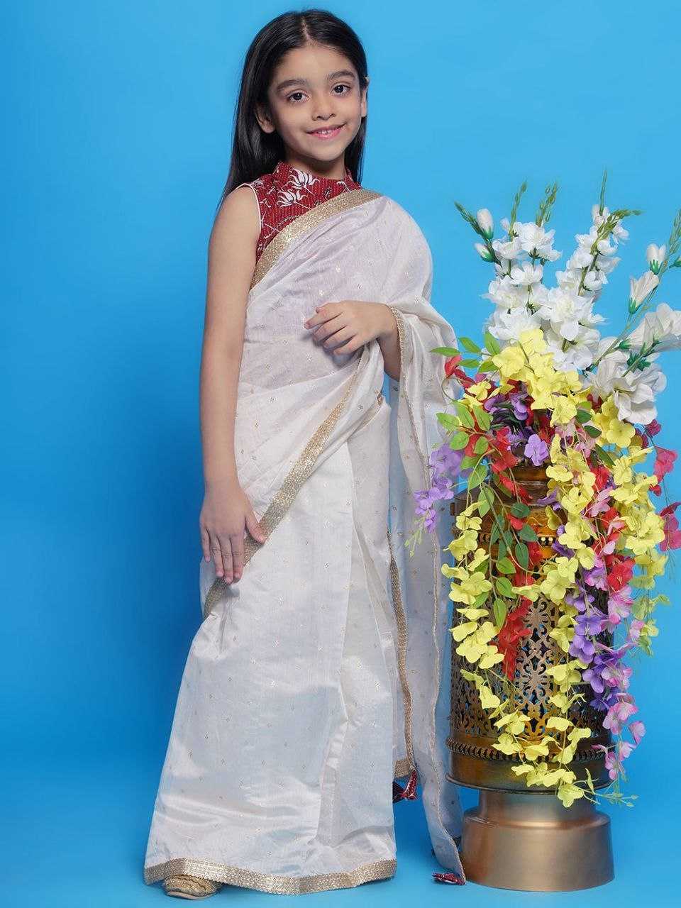 YNF Wholesale Dola Silk Kids Saree Dress KESH505 003 | Surat Manufacturer