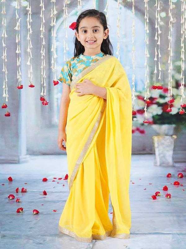 YNF Wholesale Dola Silk Kids Saree Dress KESH505 006 | Surat Manufacturer