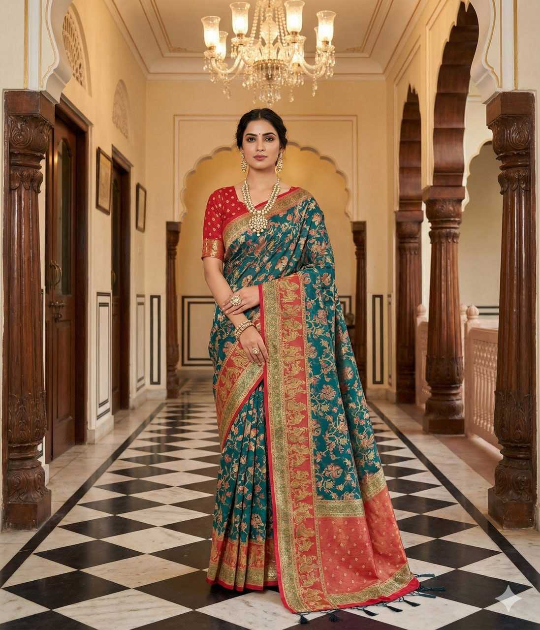 YNF Wholesale Dull Moss Designer Sarees KESH441 Chandrakala 2 | Surat Manufacturer